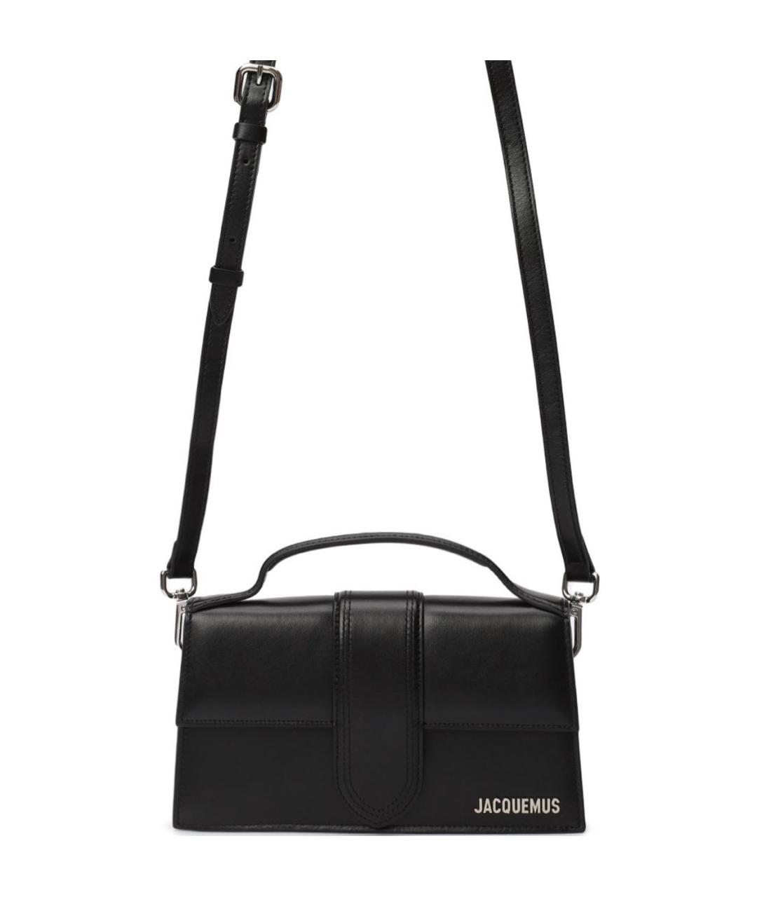 JACQUEMUS Черная кожаная сумка с короткими ручками, фото 6