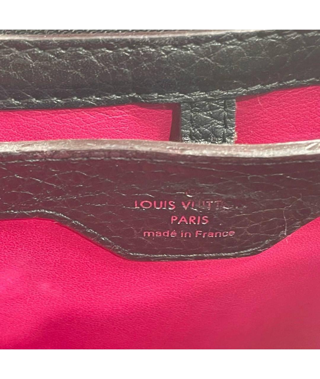 LOUIS VUITTON Черная кожаная сумка через плечо, фото 4