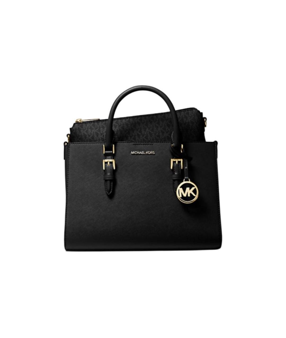 MICHAEL MICHAEL KORS Черная кожаная сумка тоут, фото 1