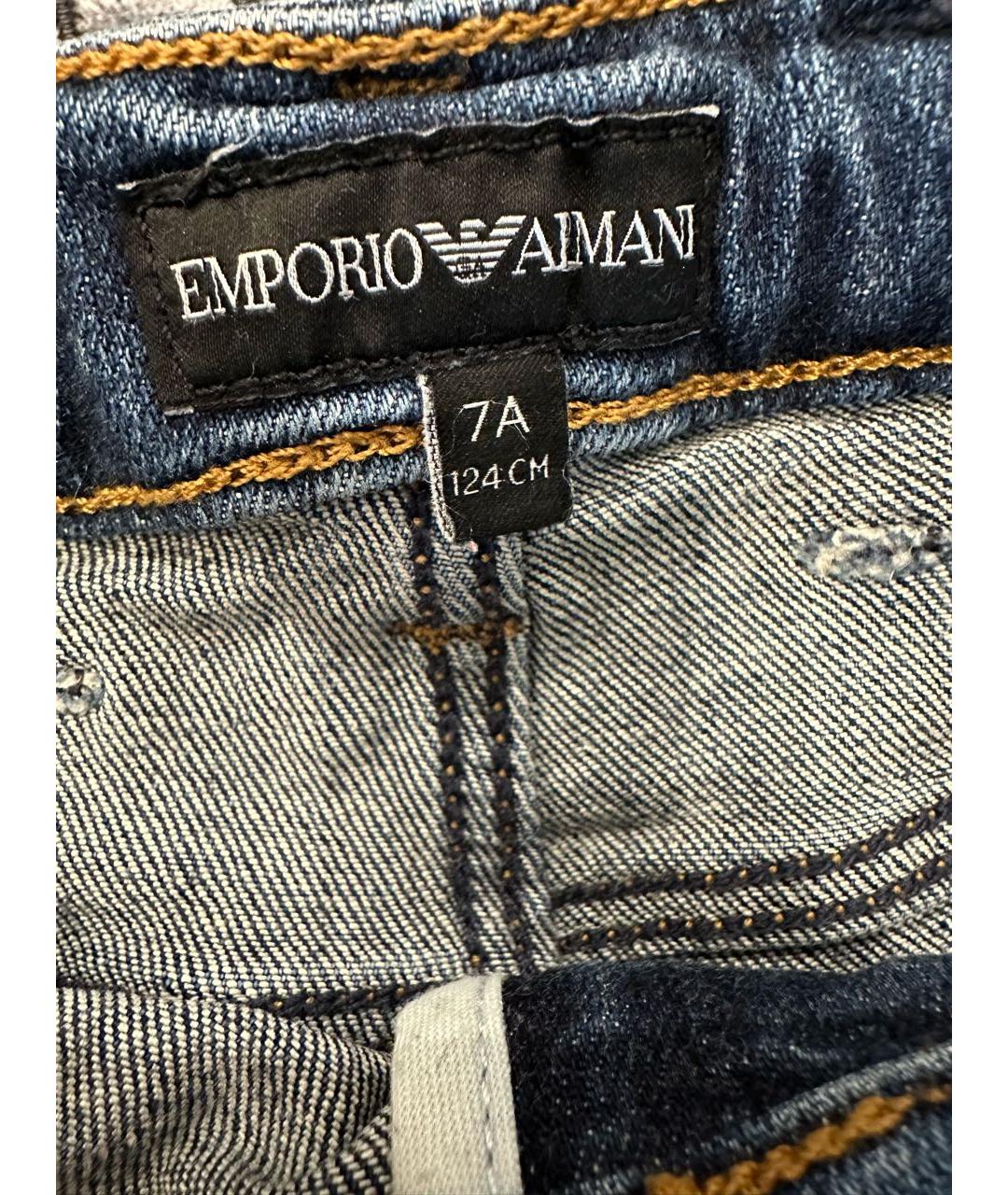 EMPORIO ARMANI Темно-синие хлопковые детские джинсы, фото 3