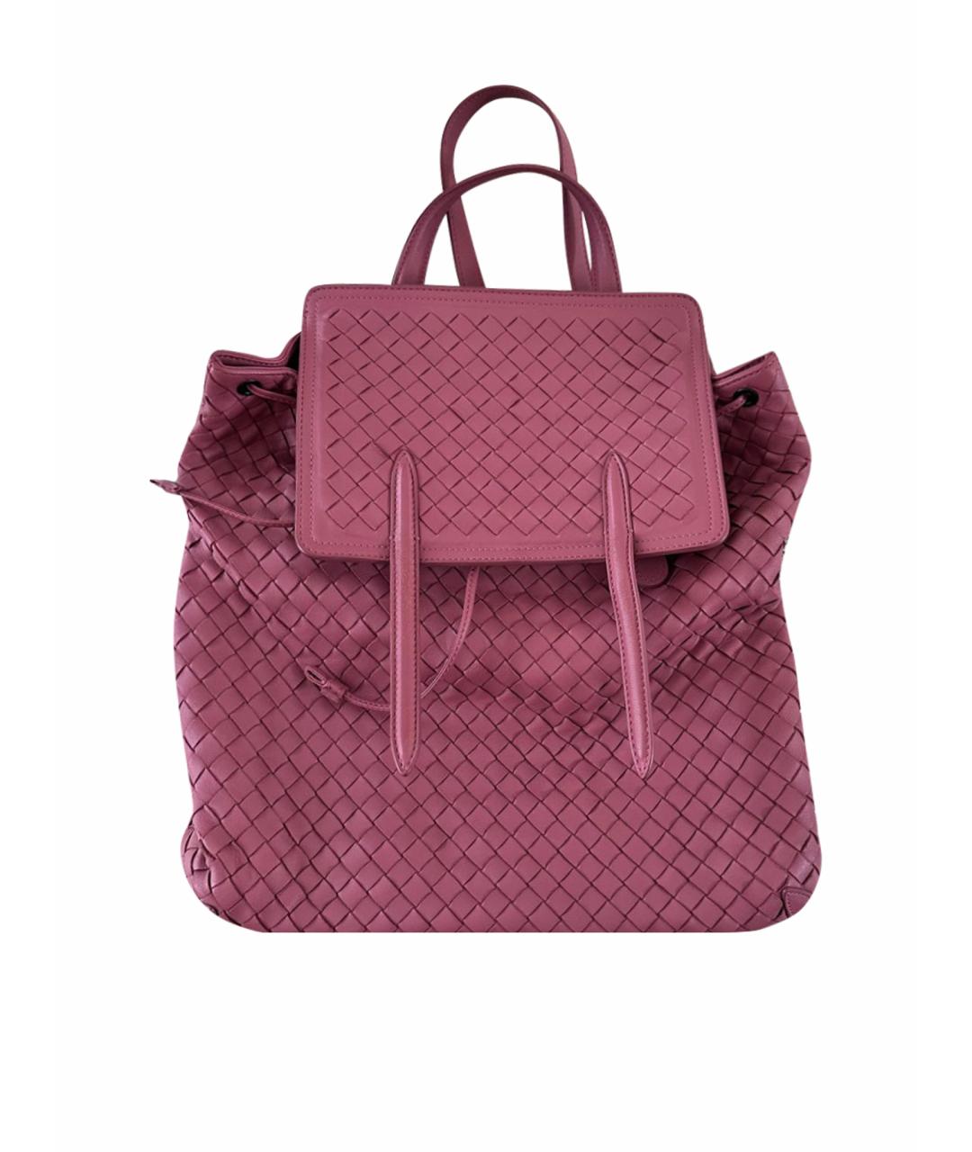 BOTTEGA VENETA Розовый кожаный рюкзак, фото 1