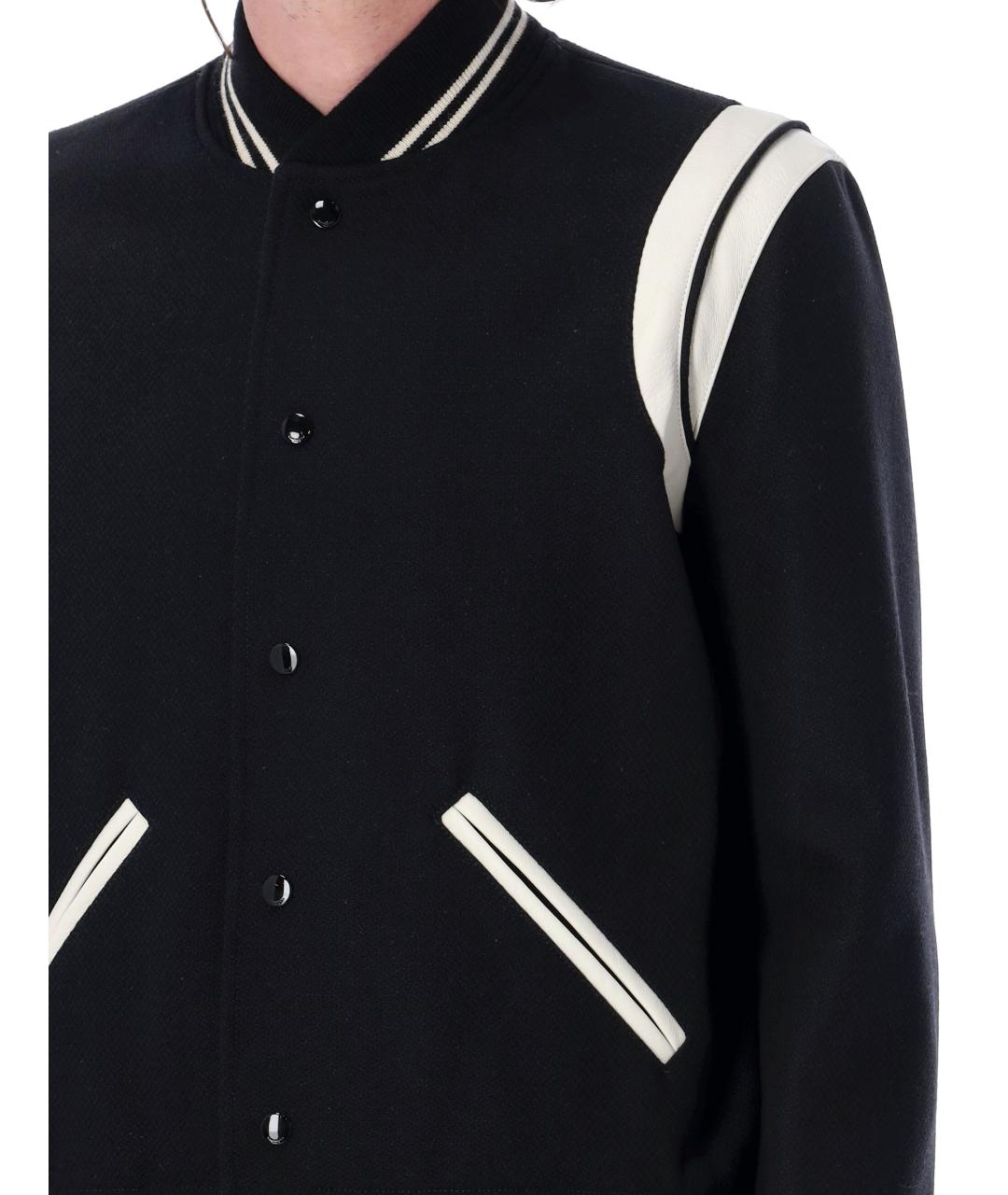 SAINT LAURENT Черная шерстяная куртка, фото 4