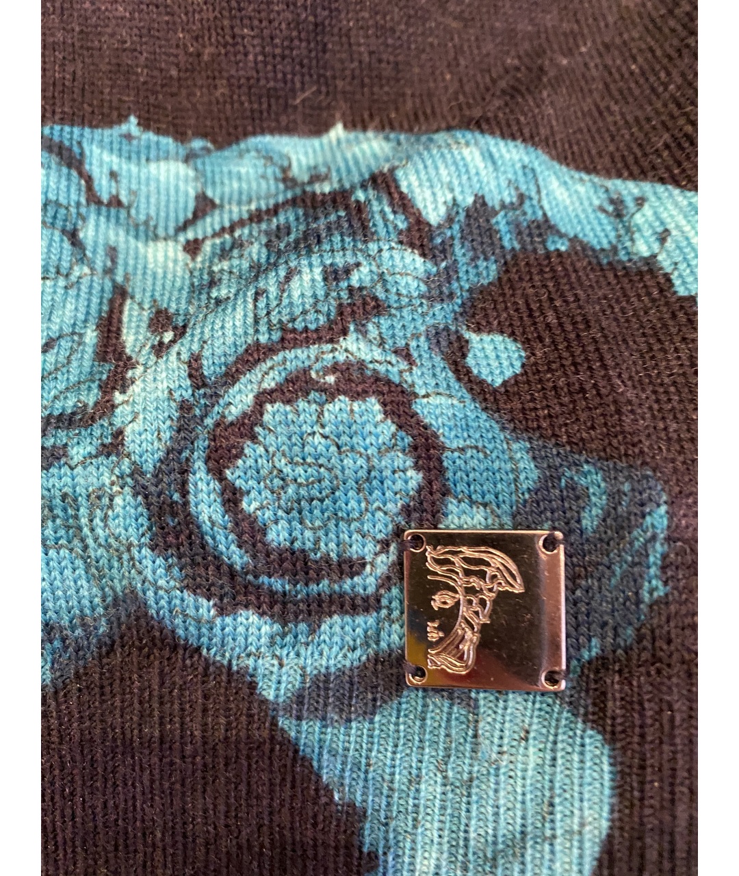 VERSACE COLLECTION Голубой шерстяной джемпер / свитер, фото 4