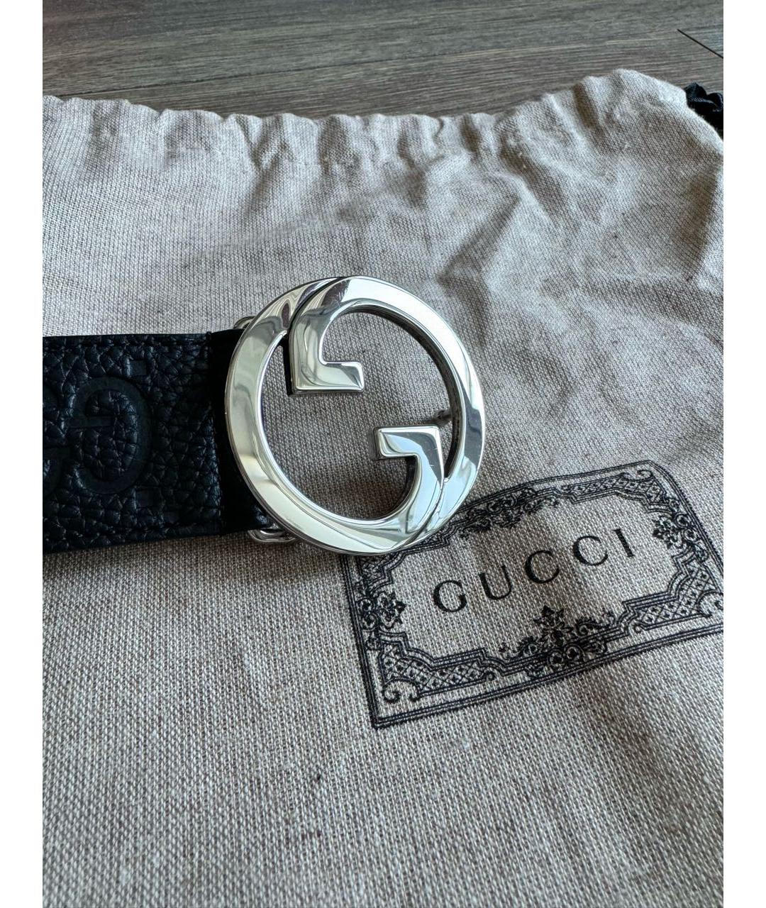 GUCCI Черный кожаный ремень, фото 2