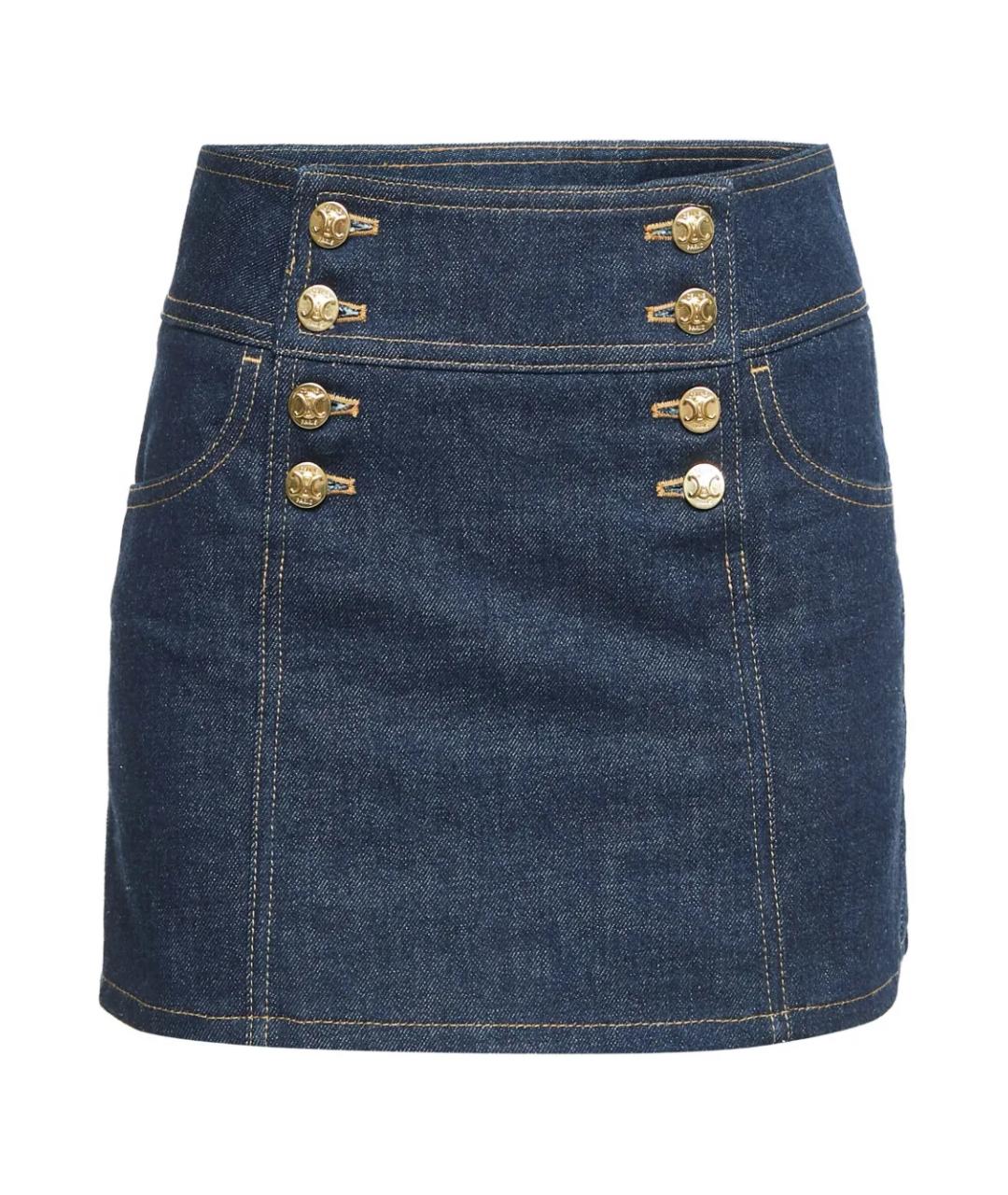 CELINE Темно-синяя юбка мини, фото 1