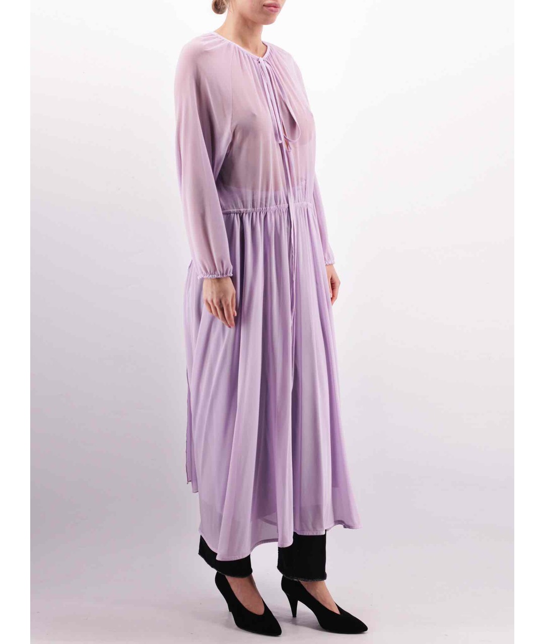 VETEMENTS Фиолетовое шелковое повседневное платье, фото 2