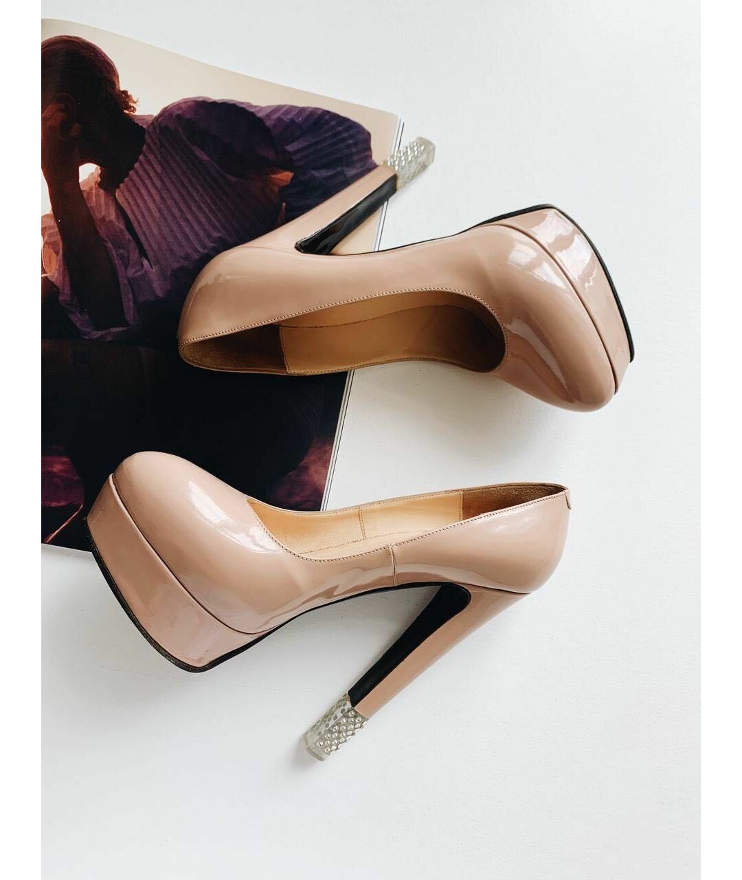 NANDO MUZI Бежевые туфли из лакированной кожи, фото 8