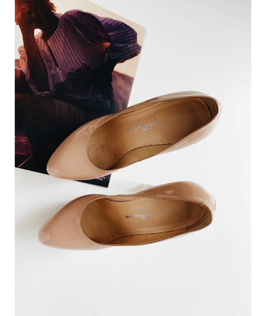 NANDO MUZI Бежевые туфли из лакированной кожи, фото 6