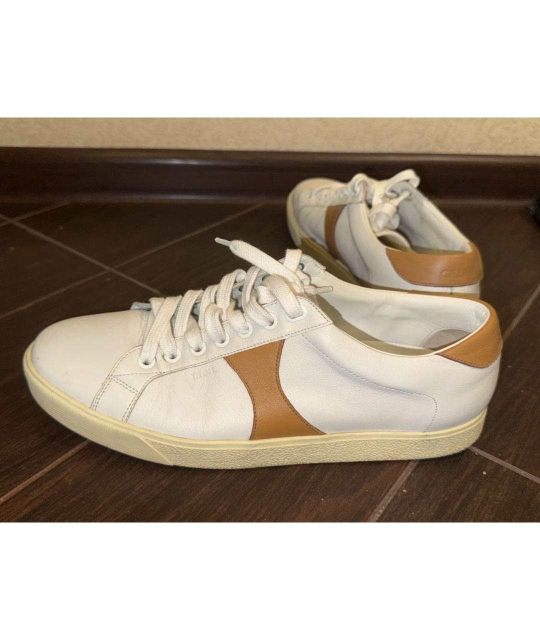 CELINE Бежевые кожаные кеды, фото 5