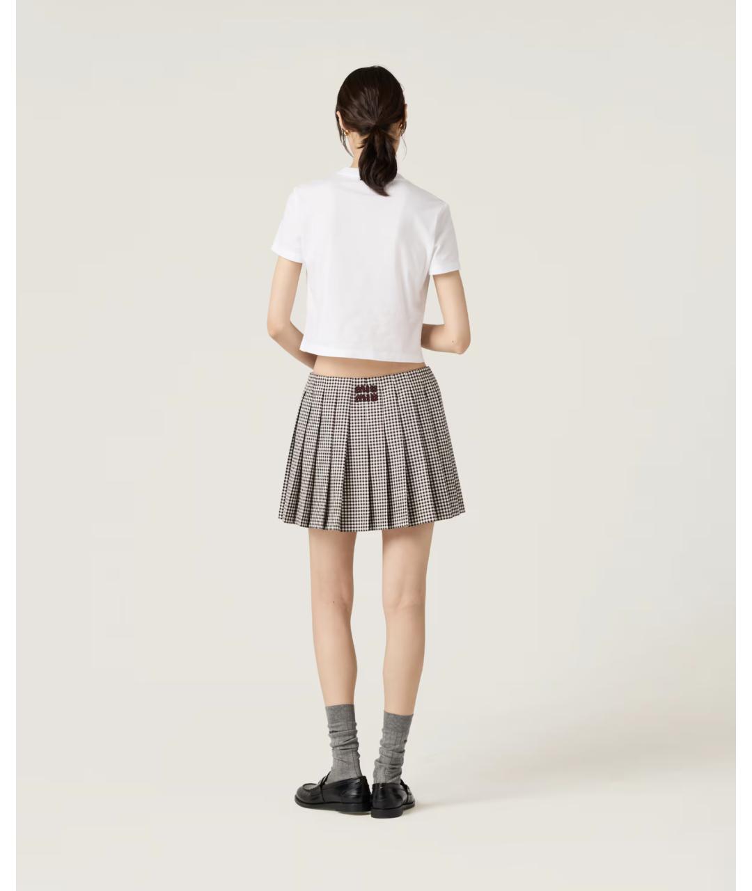 MIU MIU Белая хлопковая футболка, фото 3