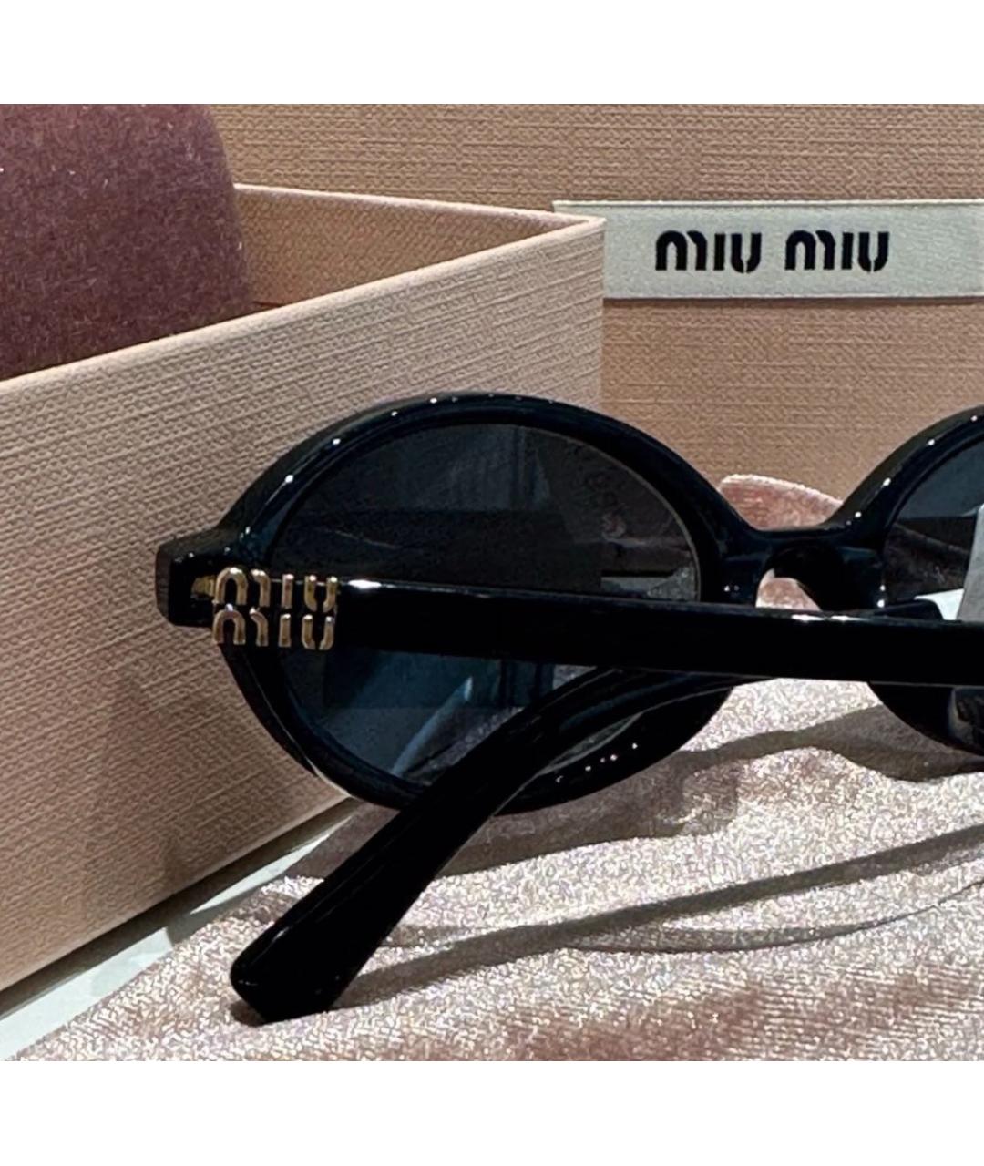 MIU MIU Черные пластиковые солнцезащитные очки, фото 4