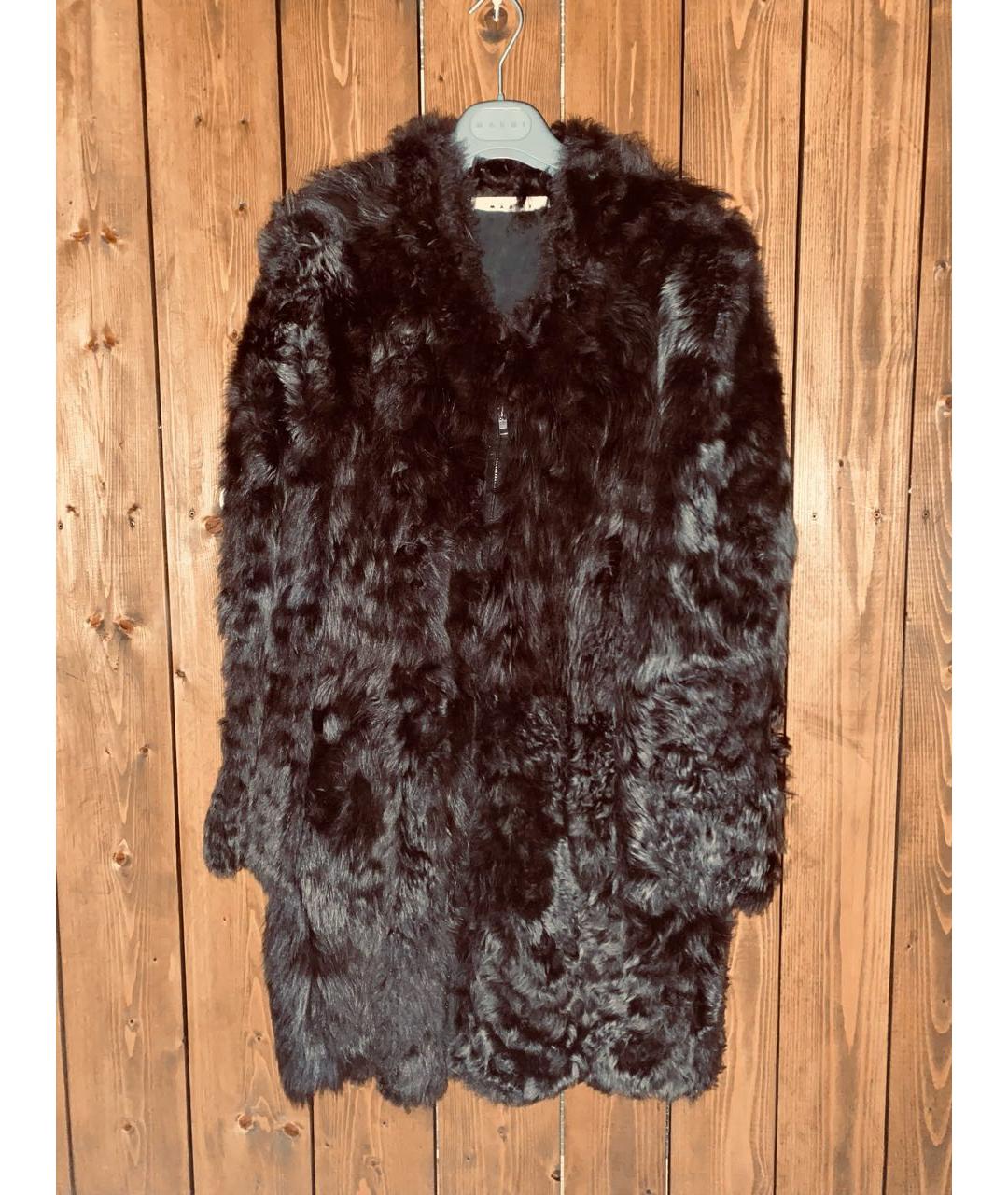 MARNI Коричневая меховая шуба, фото 9