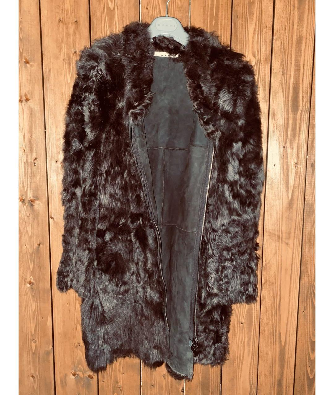 MARNI Коричневая меховая шуба, фото 4