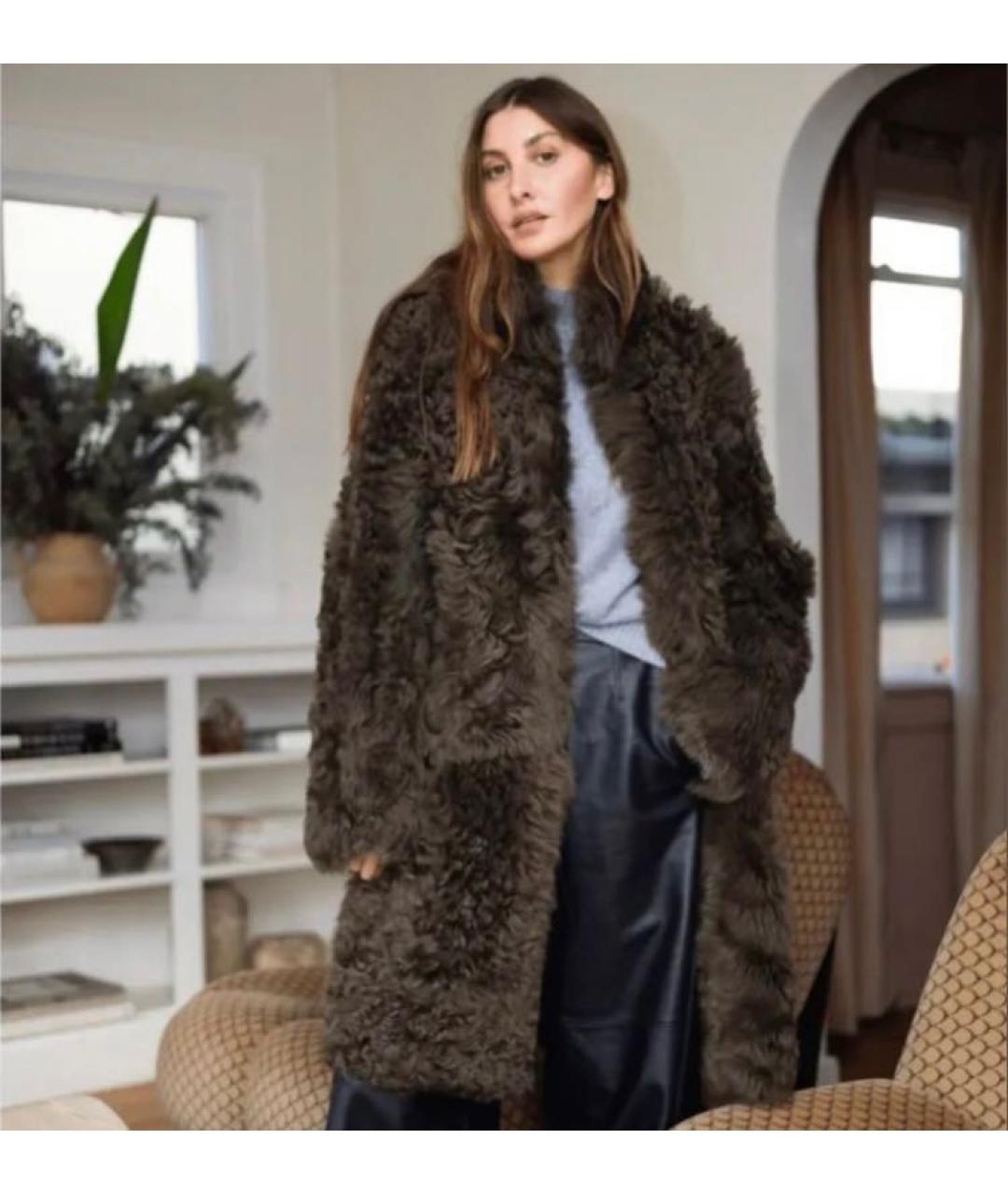MARNI Коричневая меховая шуба, фото 8