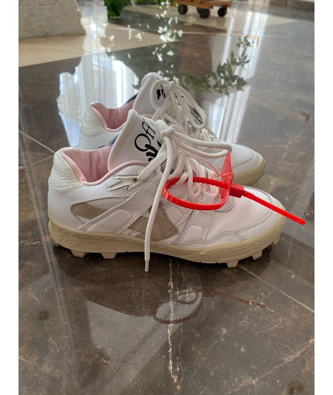 OFF-WHITE Белые кожаные кроссовки, фото 6