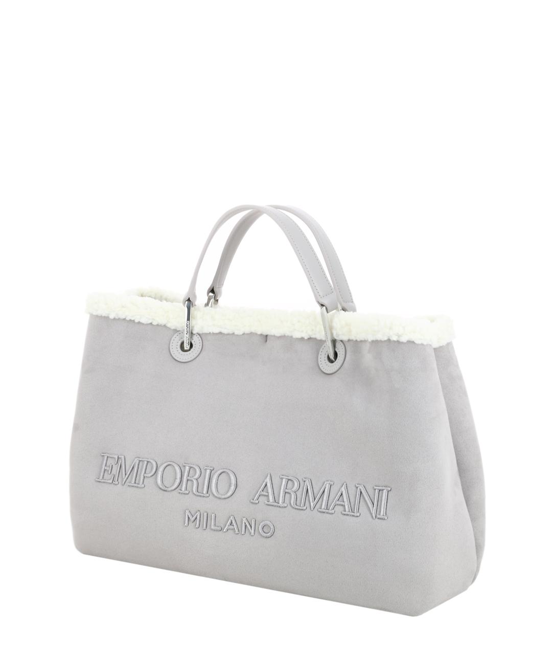 EMPORIO ARMANI Серая сумка тоут, фото 4