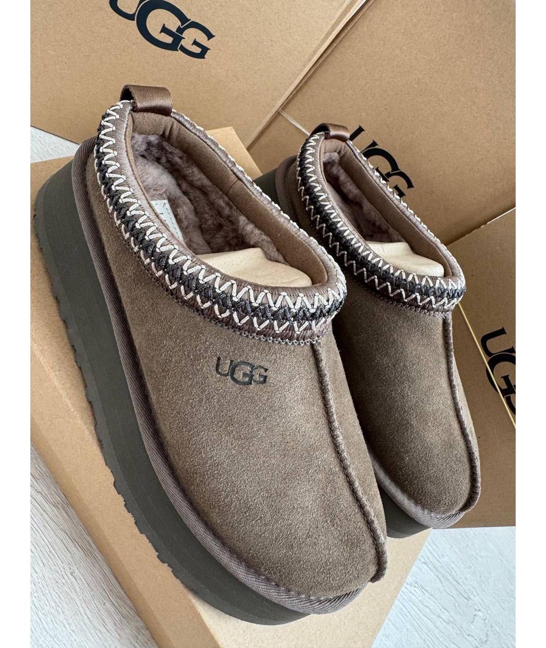 UGG AUSTRALIA Коричневые замшевые сабо, фото 3