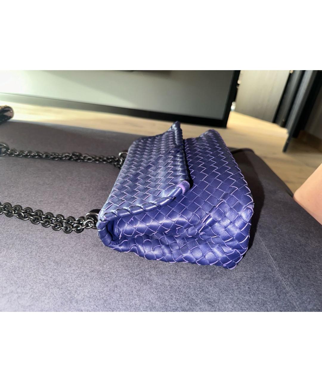 BOTTEGA VENETA Фиолетовая кожаная сумка через плечо, фото 4