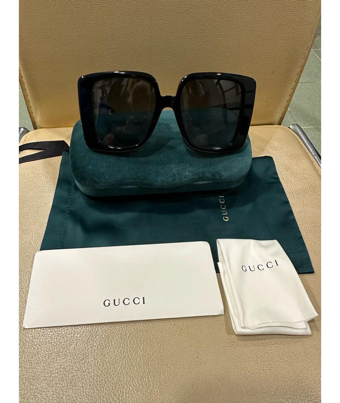 GUCCI Черные пластиковые солнцезащитные очки, фото 4