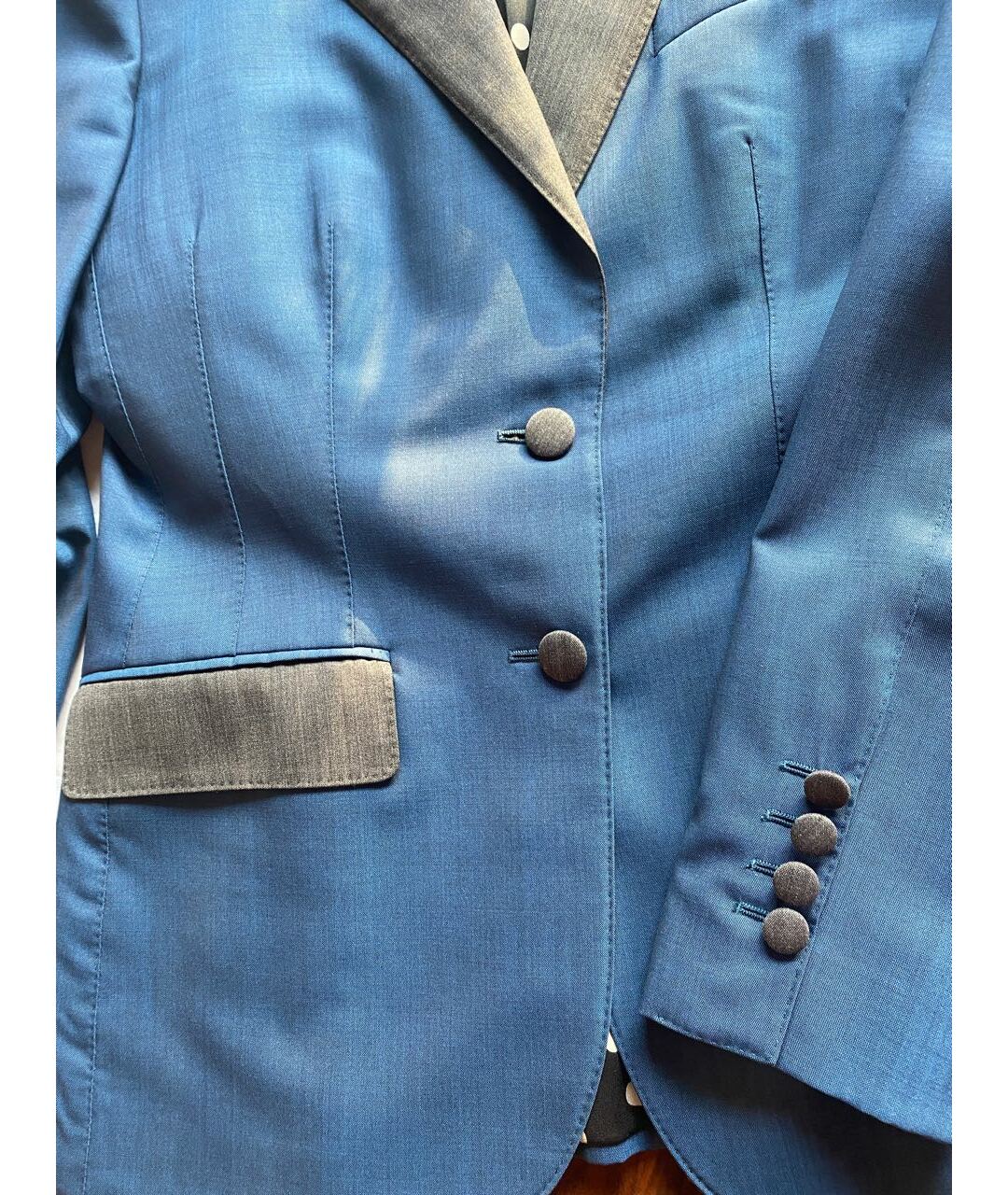 DOLCE&GABBANA Синий шерстяной жакет/пиджак, фото 4