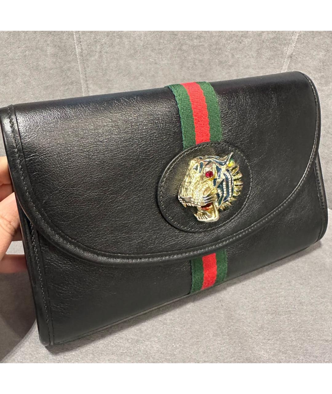 GUCCI Черная кожаная сумка через плечо, фото 2