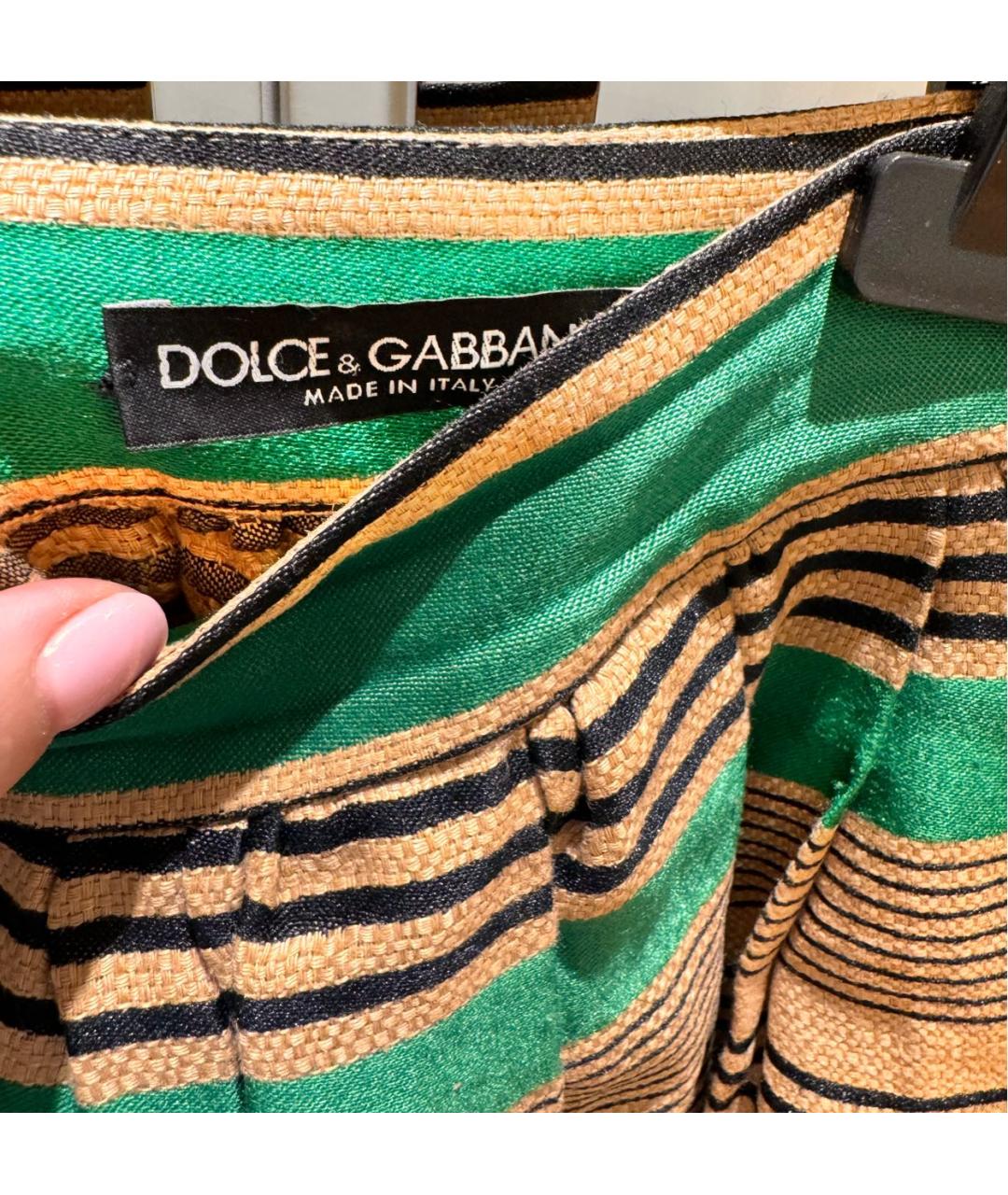 DOLCE&GABBANA Зеленая юбка миди, фото 3