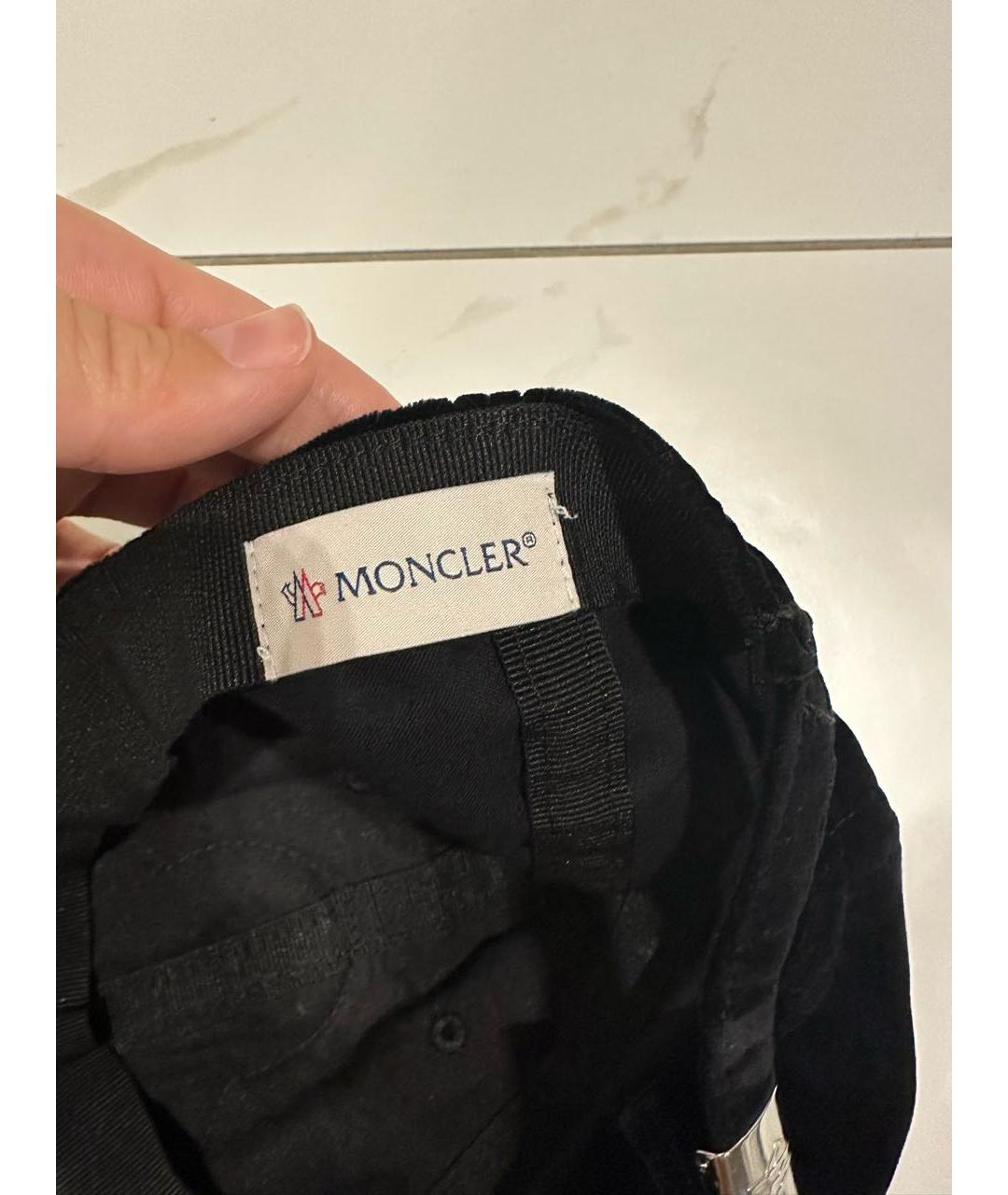 MONCLER Черная бархатная кепка, фото 5