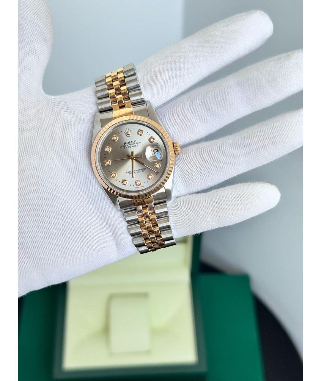 ROLEX Серебряные часы из желтого золота, фото 7