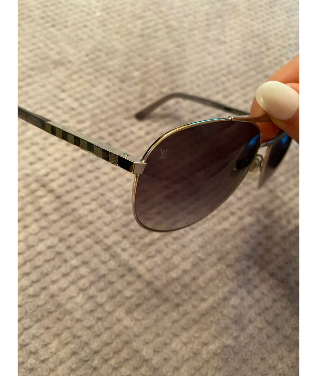 LOUIS VUITTON PRE-OWNED Серебряные пластиковые солнцезащитные очки, фото 3