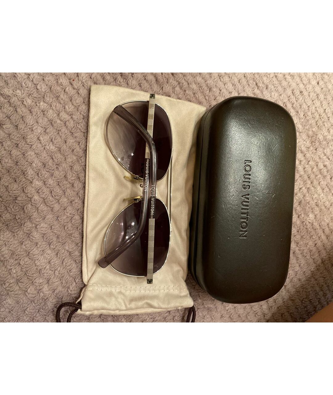 LOUIS VUITTON PRE-OWNED Серебряные пластиковые солнцезащитные очки, фото 5
