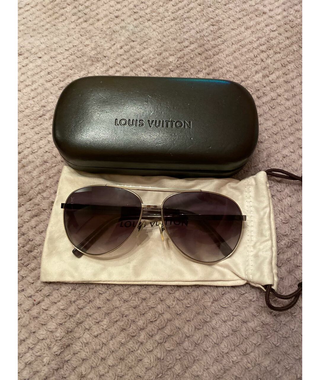 LOUIS VUITTON PRE-OWNED Серебряные пластиковые солнцезащитные очки, фото 4