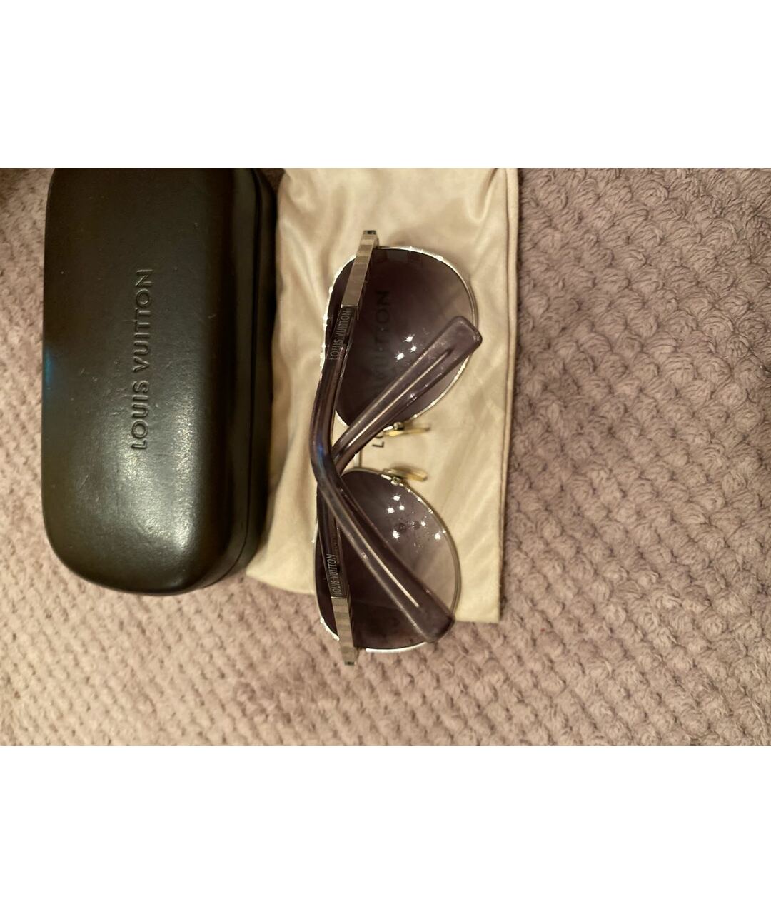 LOUIS VUITTON PRE-OWNED Серебряные пластиковые солнцезащитные очки, фото 7