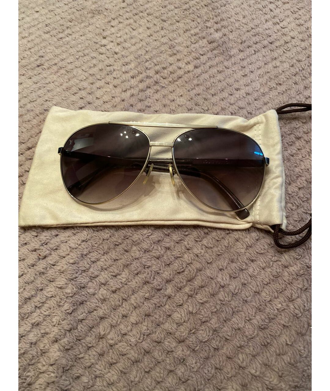 LOUIS VUITTON PRE-OWNED Серебряные пластиковые солнцезащитные очки, фото 8