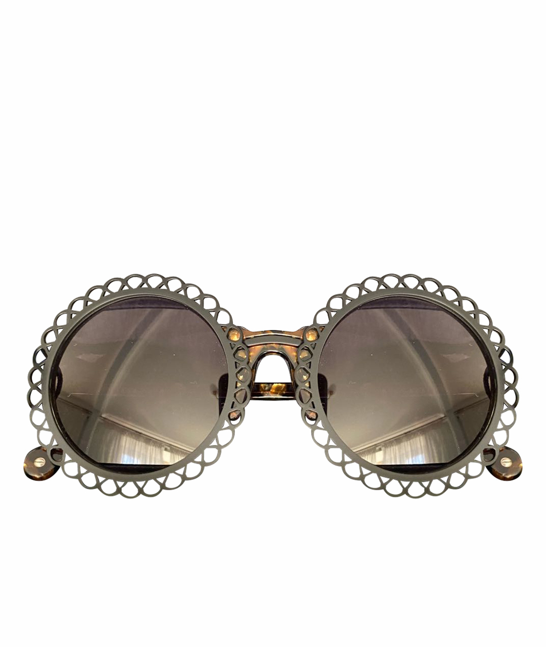 PREEN BY THORNTON BREGAZZI Черные металлические солнцезащитные очки, фото 1