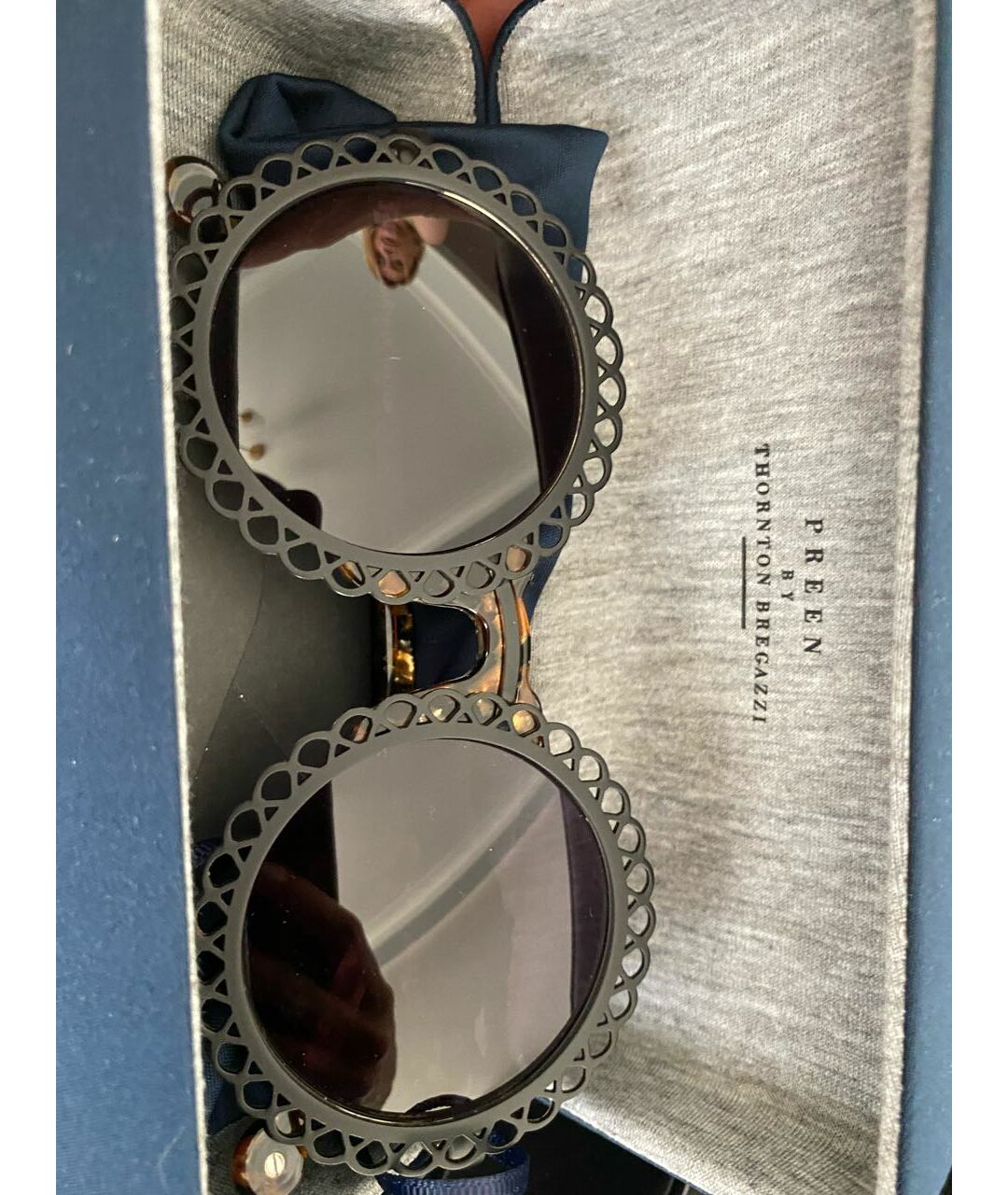 PREEN BY THORNTON BREGAZZI Черные металлические солнцезащитные очки, фото 4
