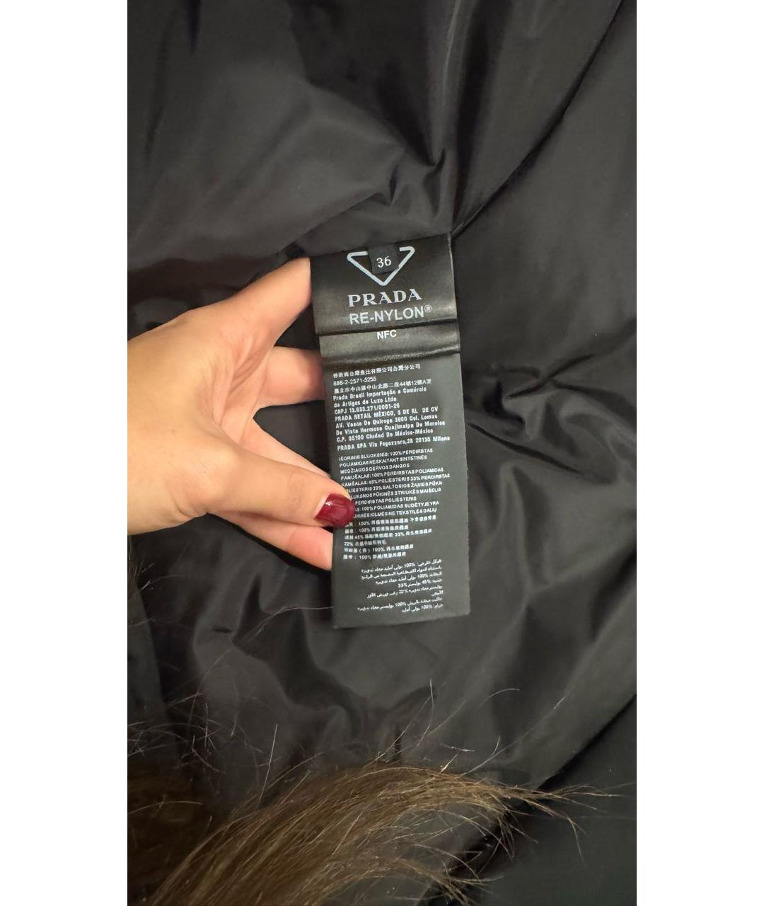 PRADA Черный полиамидовый пуховик, фото 4