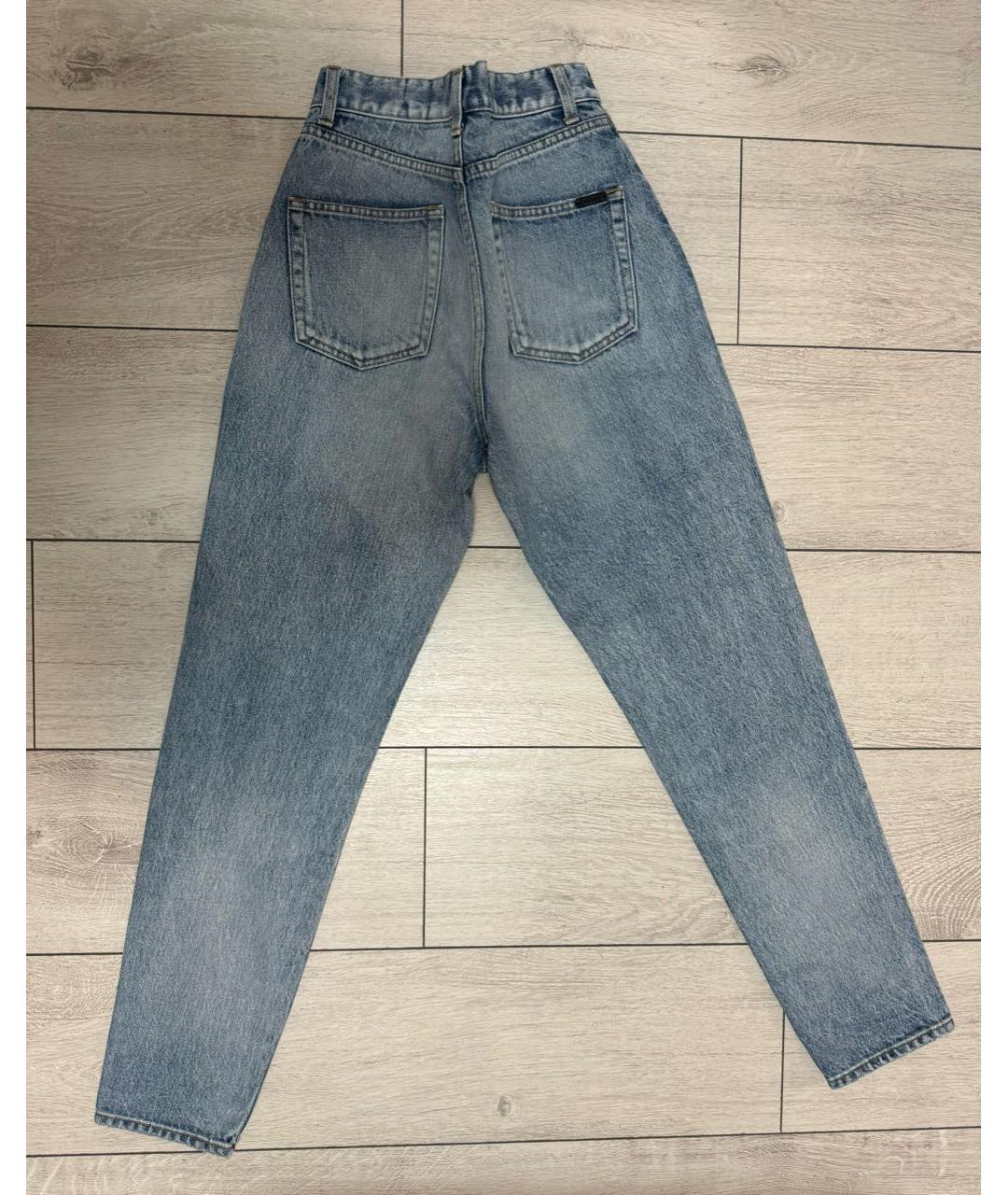 SAINT LAURENT Голубые хлопковые джинсы слим, фото 2