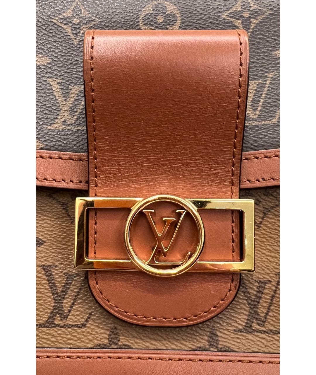 LOUIS VUITTON Коричневая кожаная сумка через плечо, фото 4