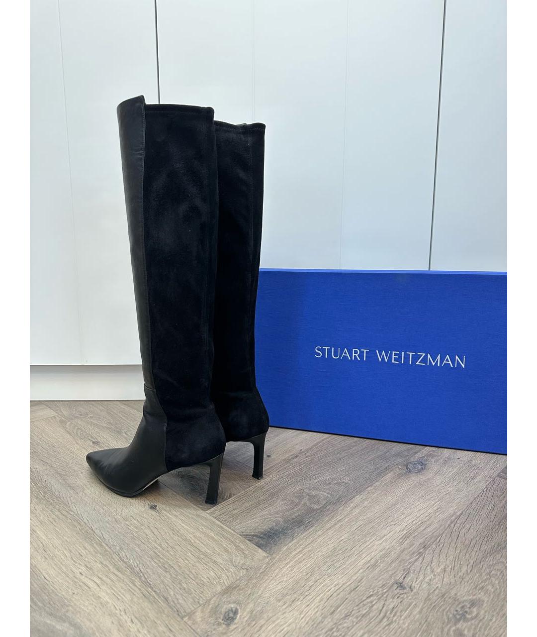 STUART WEITZMAN Черные кожаные сапоги, фото 2