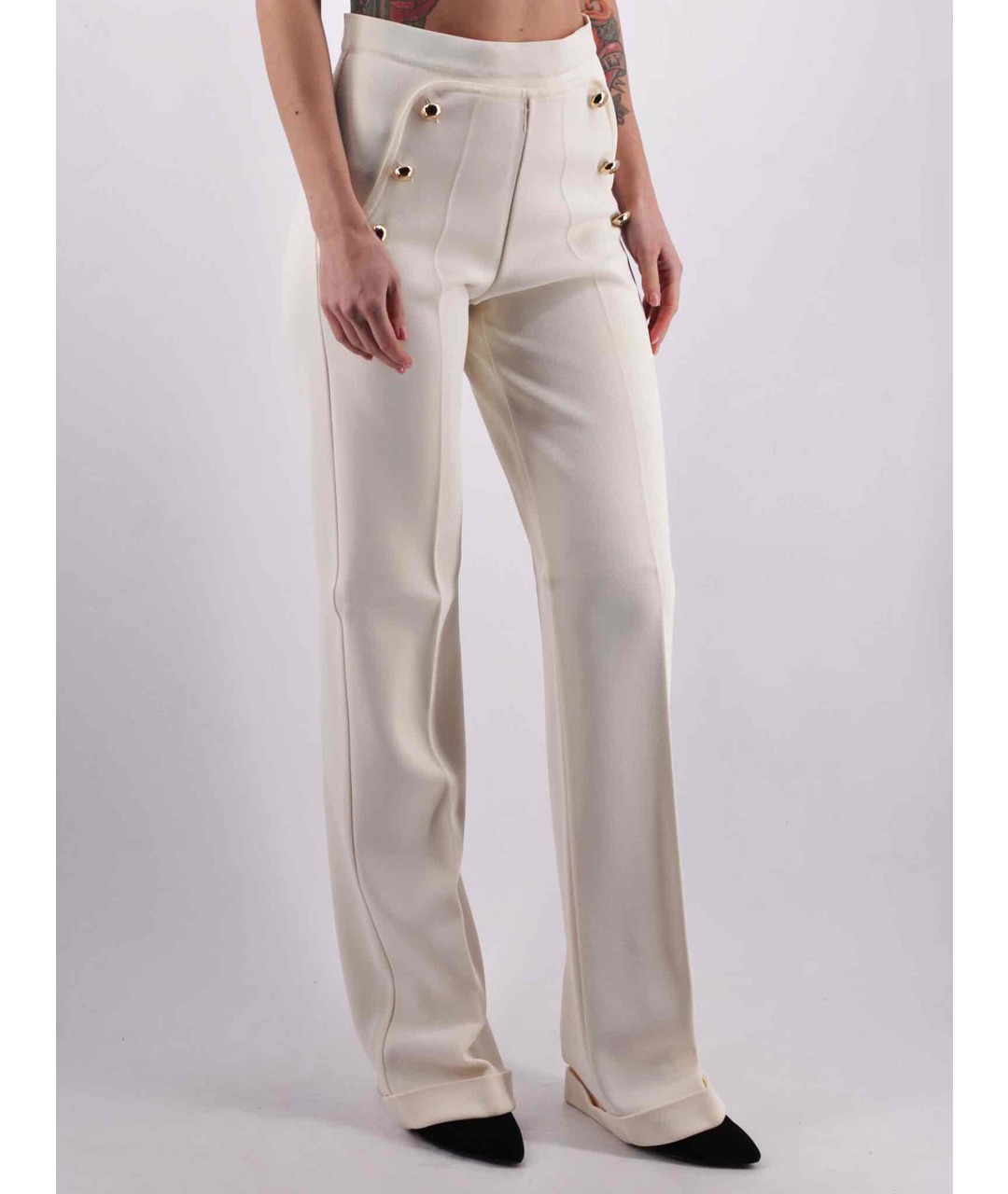 SALVATORE FERRAGAMO Белые прямые брюки, фото 2