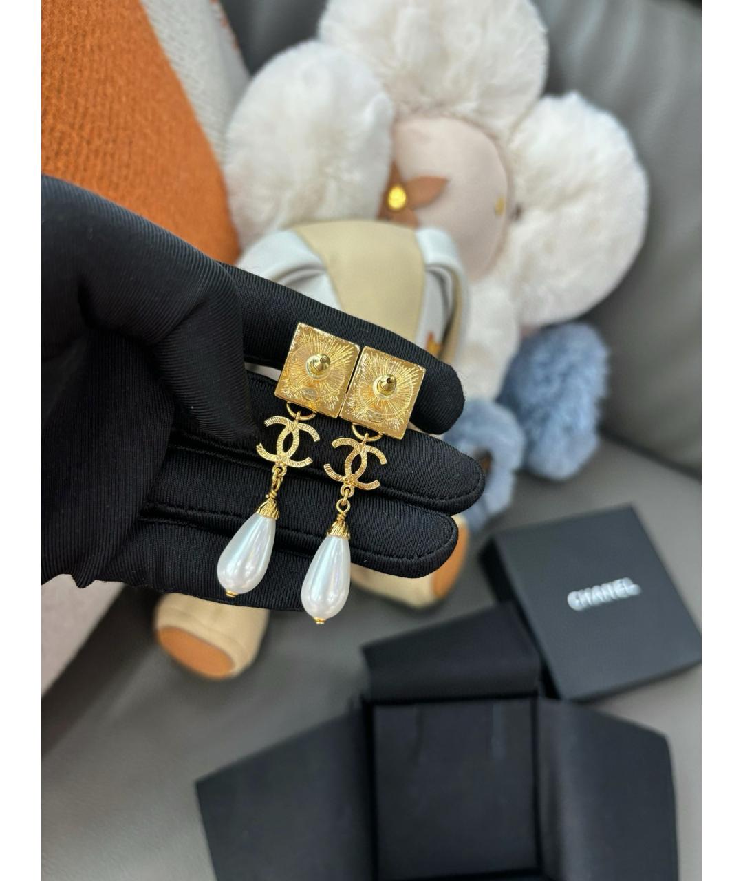 CHANEL Золотые жемчужные серьги, фото 4