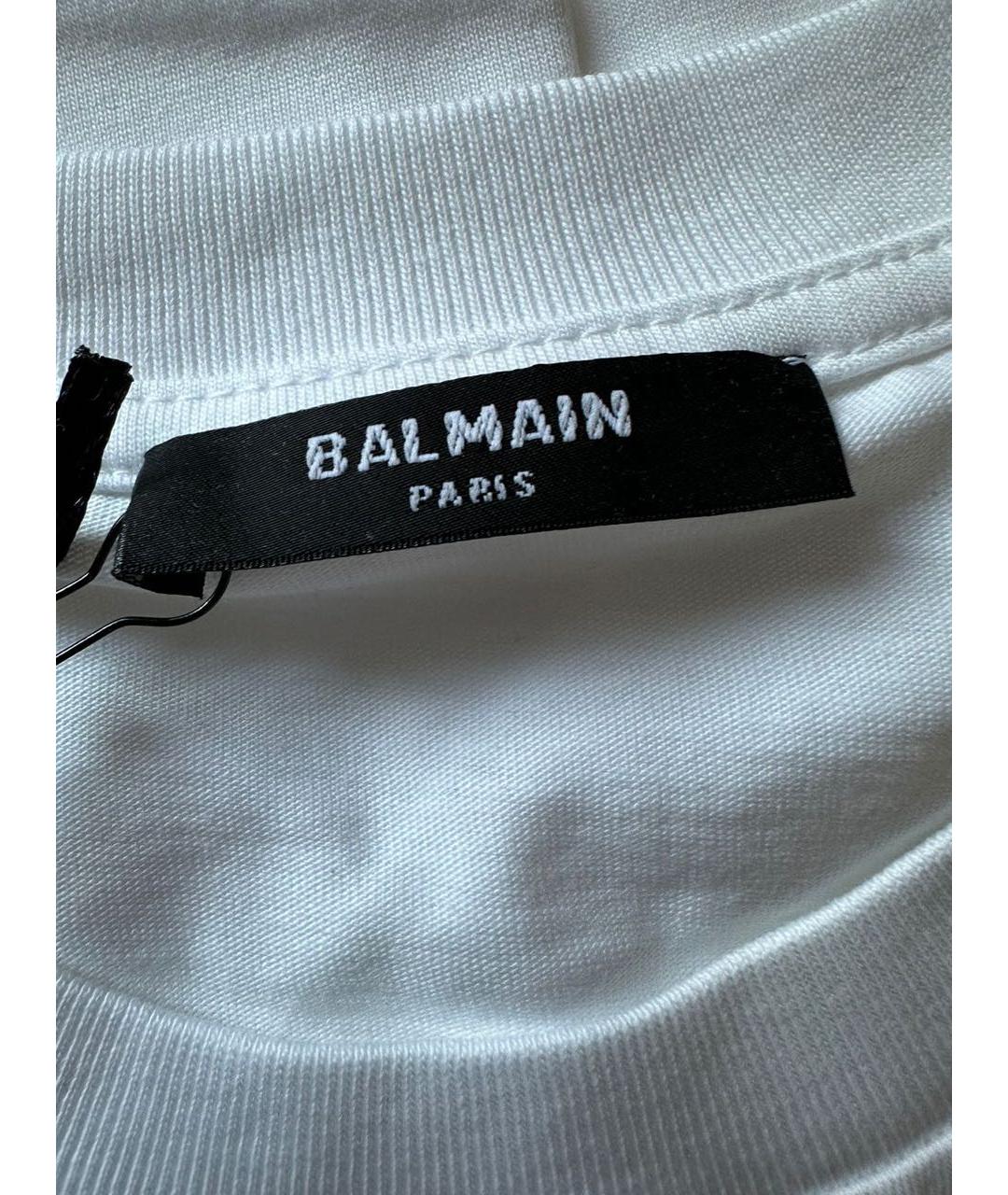 BALMAIN Белая хлопковая футболка, фото 3