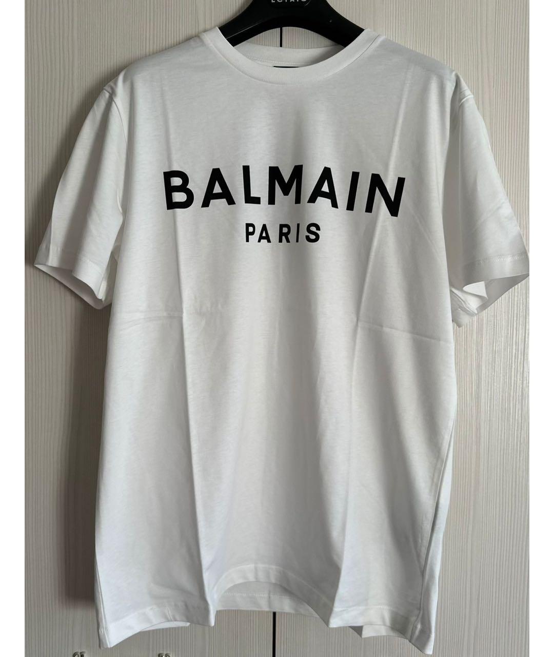 BALMAIN Белая хлопковая футболка, фото 4