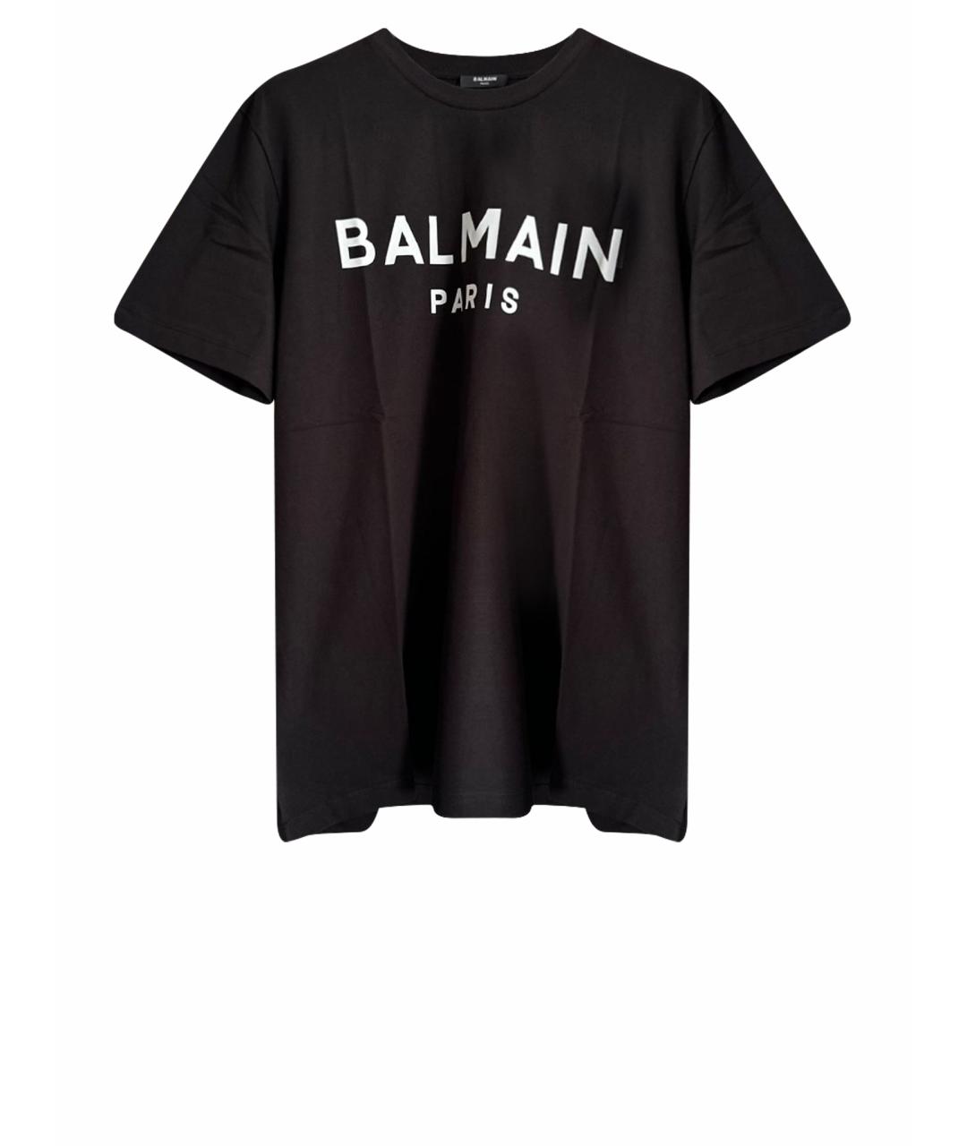 BALMAIN Черная хлопковая футболка, фото 1