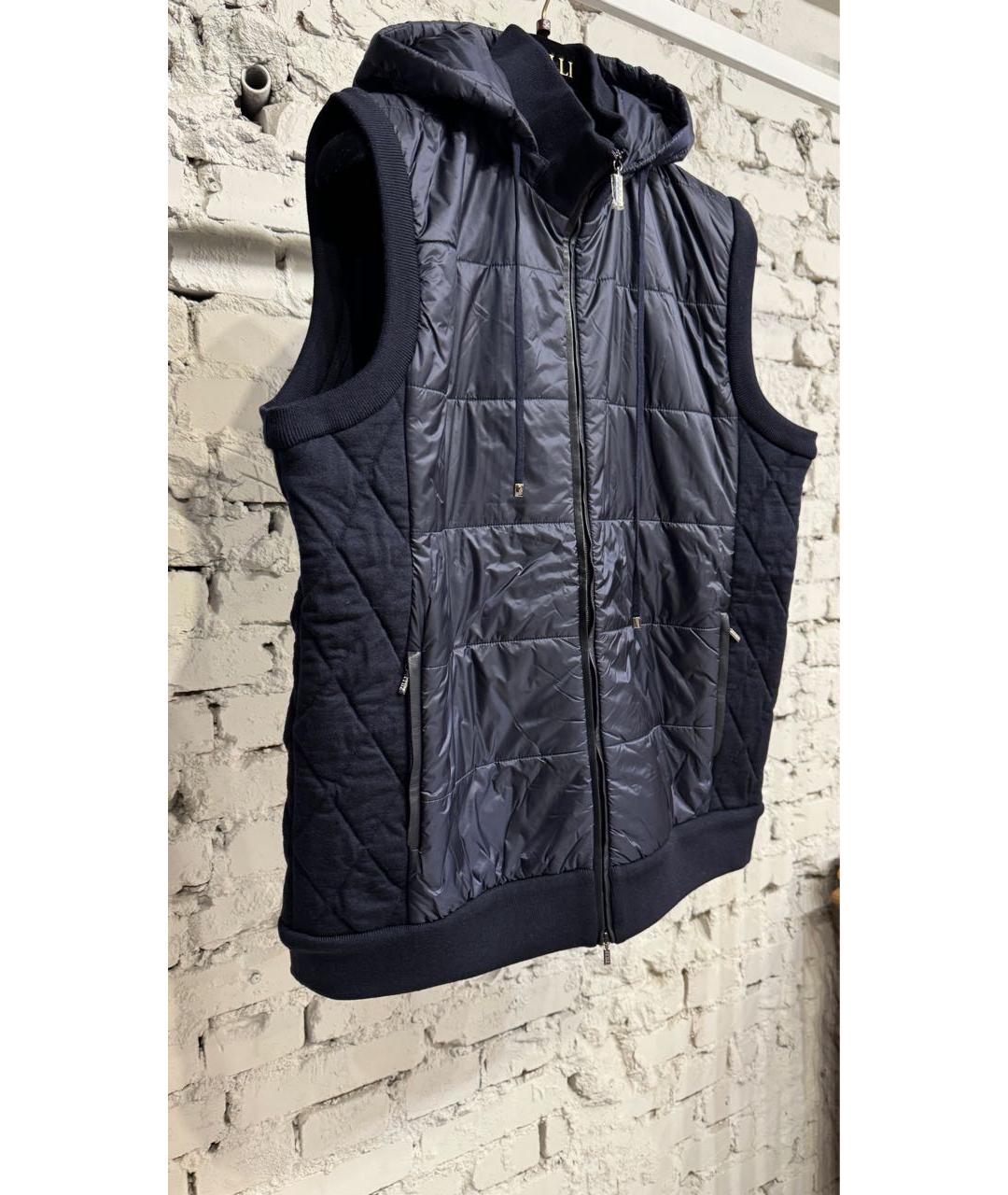 ZILLI Темно-синий шерстяной жилет, фото 2