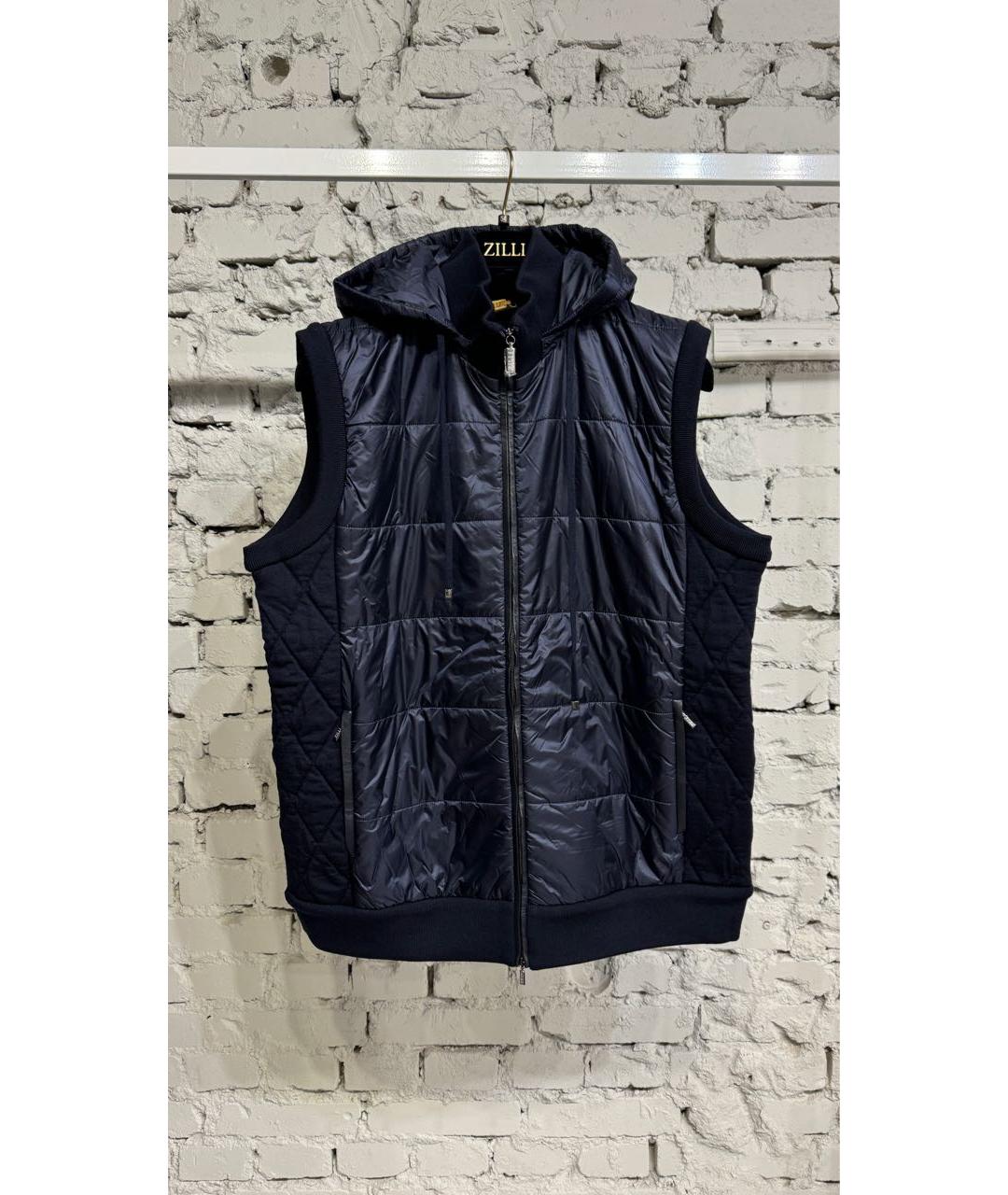 ZILLI Темно-синий шерстяной жилет, фото 5