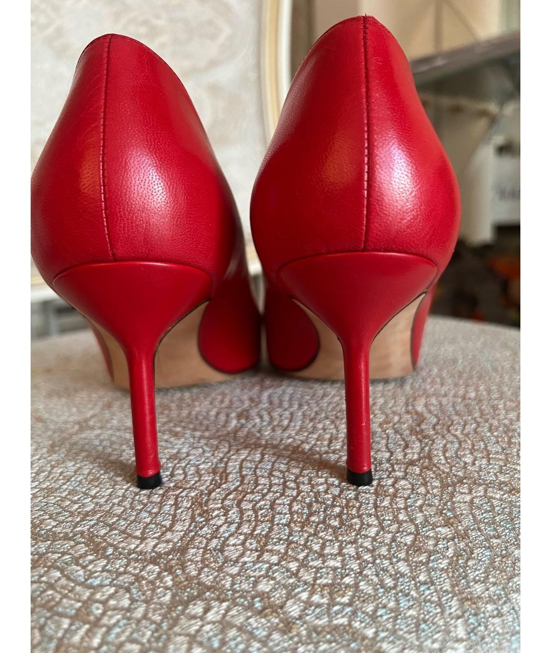 MANOLO BLAHNIK Красные кожаные туфли, фото 4