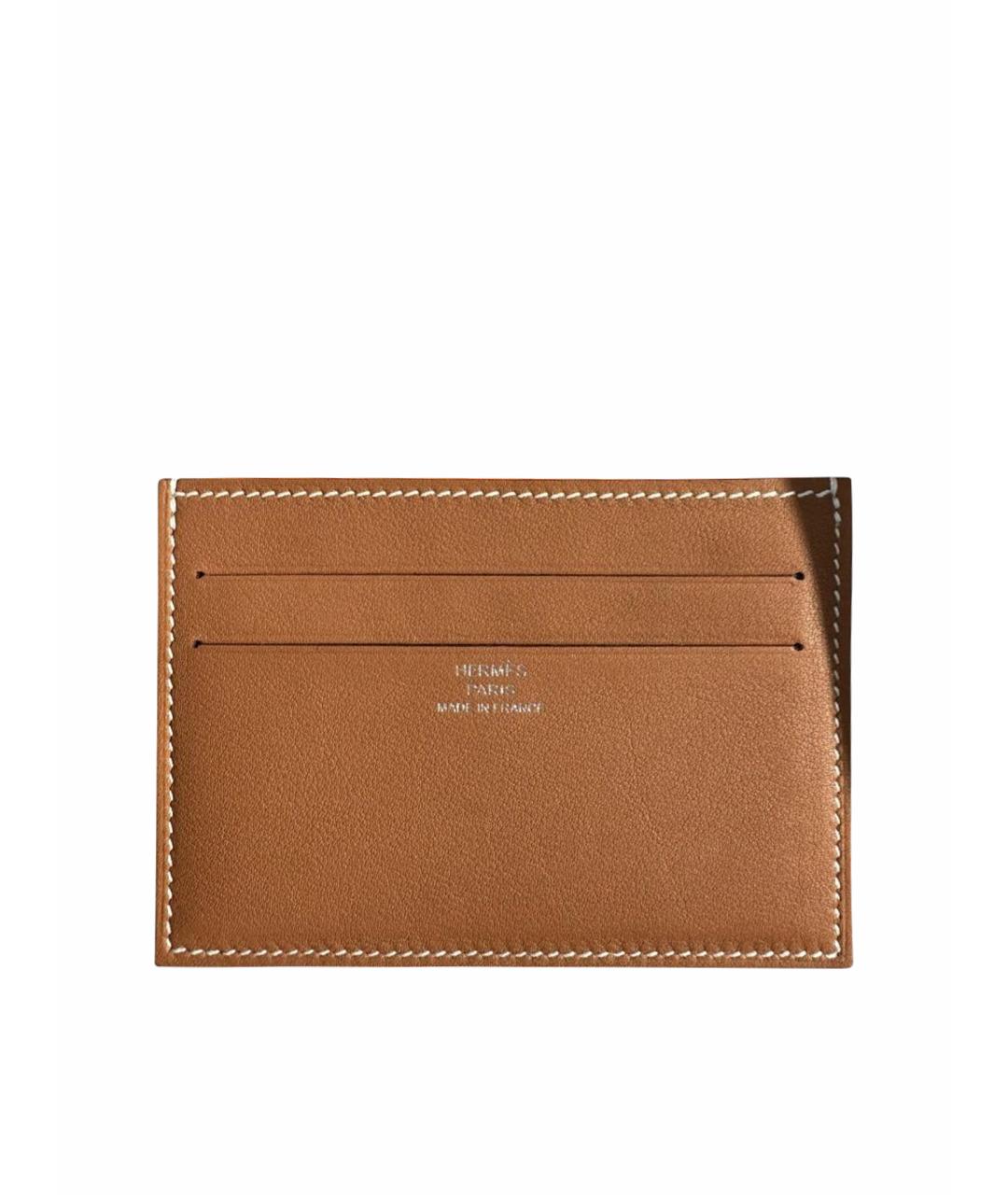 HERMES Коричневый кожаный кардхолдер, фото 1