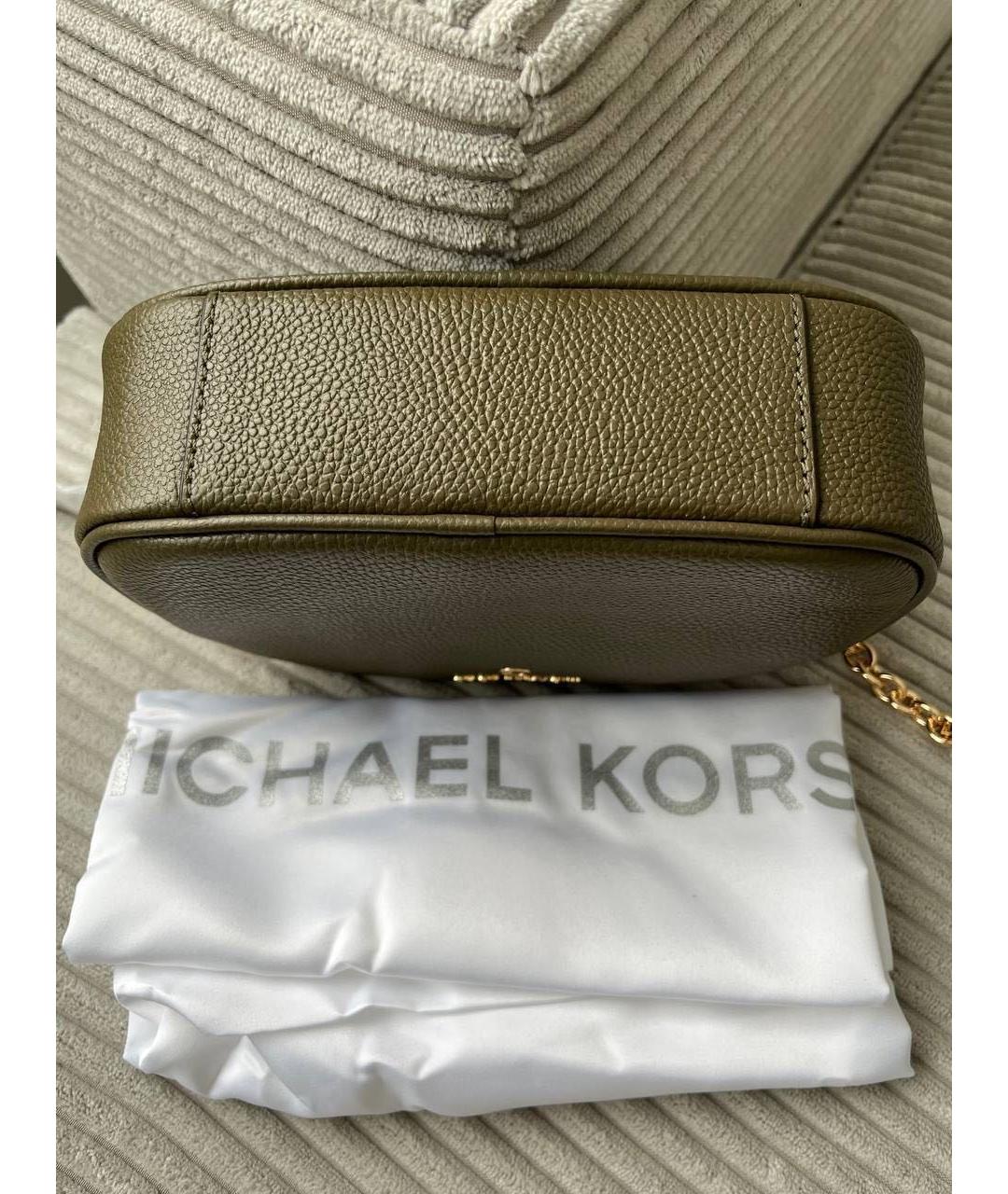 MICHAEL KORS Хаки кожаная сумка через плечо, фото 5