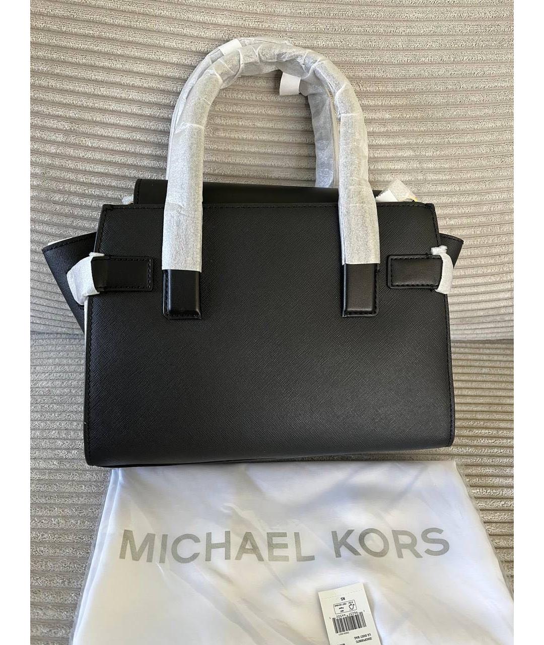 MICHAEL KORS Черная кожаная сумка через плечо, фото 5